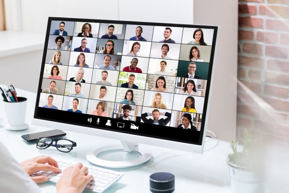 A video conference with multiple participants