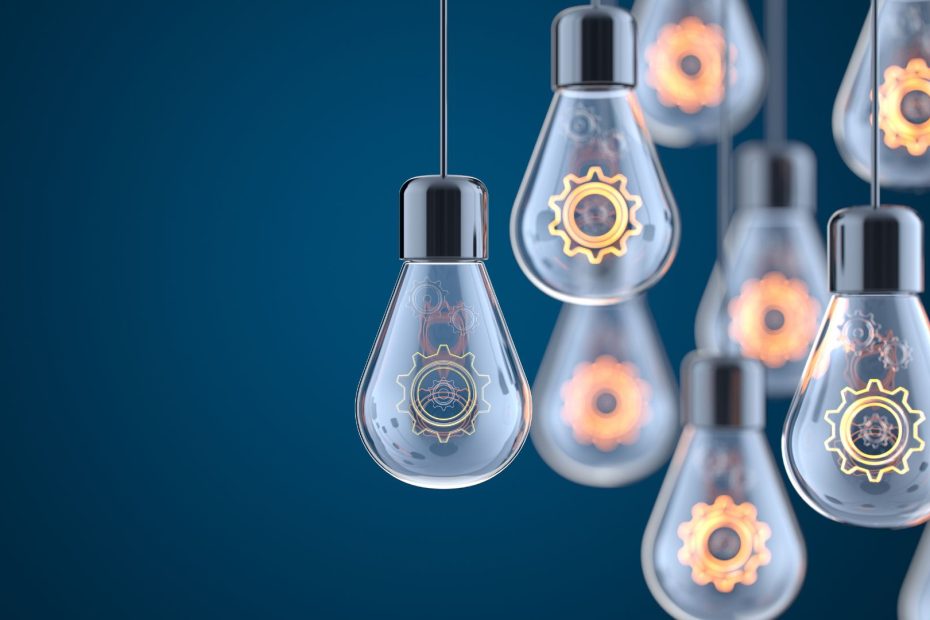 light bulbs handing down